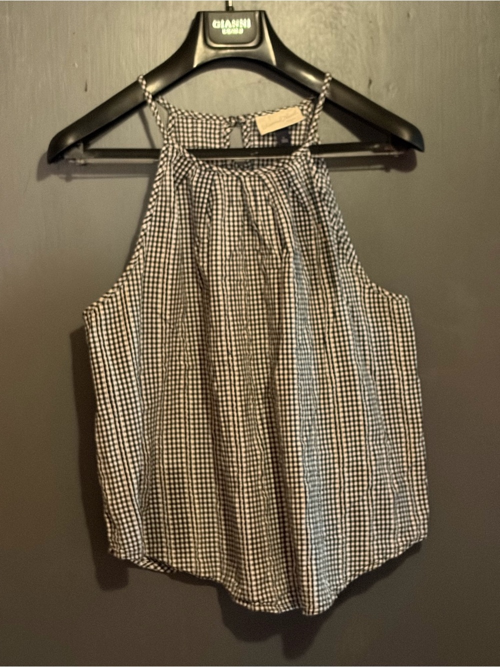 Universal Thread Black and White Gingham Halter Camisole